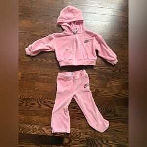 Nike Soft Pink velour Tracksuit 2T